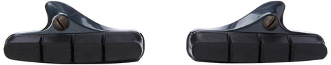 BR-6700-G R55C3 Cartridge Brake Shoes Pair For Road Bikes, One Color, One Size, Silver, side view showing pads and screws