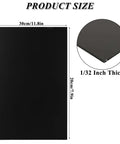 Black anodized aluminum sheet, 12 x 8 inches, 1/32 in thick, for laser engraving.