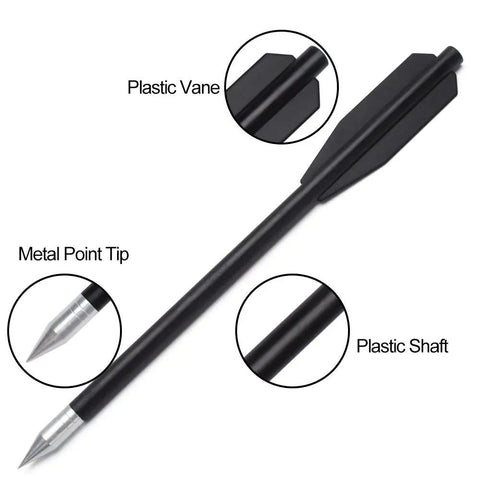 Crossbow Bolts Six Point Three Inch 36 Pack Black Plastic Shaft Arrows With Aluminum Point Tip For Small Crossbows Practice Bolts