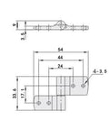 Technical diagram of 360 Degree Torque Hinges Friction Positioning Hinge Symmetrical Adjustable Torque Hinge For Doors Cabinets Gates And Furniture Heavy Duty 0.45 Torque Easy Install 1 Piece with measurements.