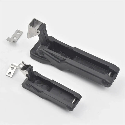 Rubber Cabinet Toggle Latch With Soft Pull Door Lock For Hidden Drawer Access, black with metal components, two sizes shown