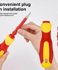 Heavy Duty 1000V Insulated Electrician Tool Set with double-headed quick release screwdriver handle and bits.