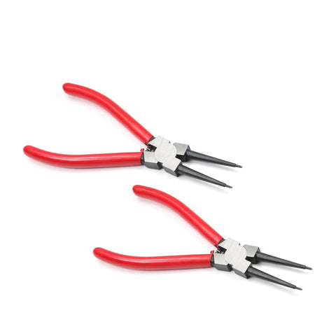 7 Inch External Snap Ring Pliers Set With Internal Straight And Bent Jaw Pro Grade Pliers CRV Steel Electrophoretic Black Finish