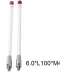 Two ceramic stem probes with 6 mm ball tips, 100 mm length, M4 threaded ends for CMM probe stylus (2-pack)