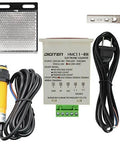 Six Digit Digital LED Traffic Counter Kit with Photoelectric Sensor and Reflector, components shown