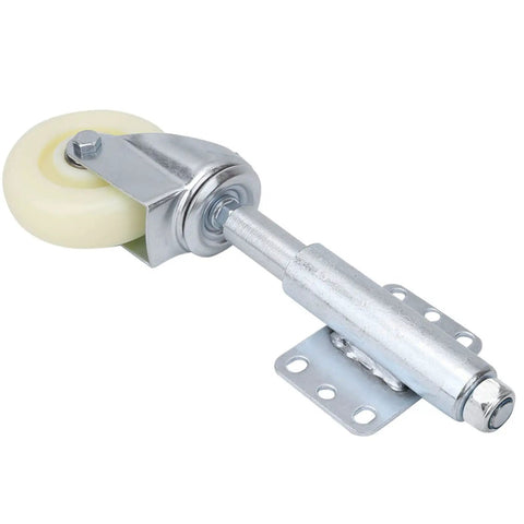 Heavy Duty Gate Wheels 4 Pack Straight Up Smooth Rolling Metal Gate Rollers 110 Lb Load Capacity with caster and spring design.