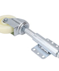 Four Inch Nylon Gate Wheel With Spring Loaded Caster For Automatic Height Adjustment And Eliminated Gate Sag On Uneven Terrain, metal frame with nylon wheel.