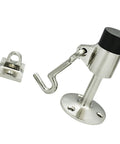Heavy Duty Zinc Alloy Door Stopper With Hanging Hook holds doors open securely with a rubber bumper to protect walls from dents.