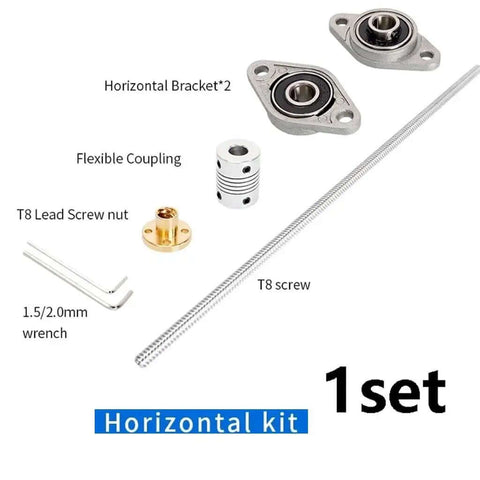 Stainless Steel T8 Lead Screw Kit With KFL08 KP08 Bearings For Vertical Or Horizontal CNC Router And 3D Printer Axis Upgrade Build Project horizontal kit
