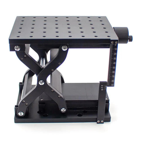 Z Axis Lifting Table Manual Pro-Grade Fine-Tuning Platform For Lab Optical Setup 110mm Stroke 210x150mm Anodized Black