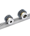 Heavy Duty 6 Piece 2M Module Straight Spur Rack And Gear Set 1000mm X 20mm Steel gears and spur rack for CNC applications.