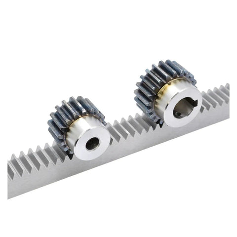 Heavy Duty 6 Piece 2M Module Straight Spur Rack And Gear Set 1000mm X 20mm Steel gears and spur rack for CNC applications.