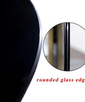 Close-up of rounded glass edge on Large Lazy Susan Turntable 360 Degree Rotating Tray With Tempered Glass Display Plate Shatter Proof