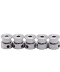 GT2 Timing Pulleys 12 Teeth Aluminum 5mm Bore 6mm Wide 10 Pack For GT2 Timing Belt Systems For 3D Printers And CNC Machines Durable High Precision Upgrade, 5-pack silver pulleys