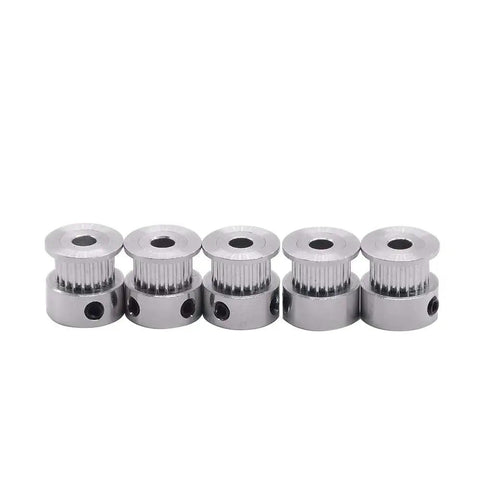 GT2 Timing Pulleys 12 Teeth Aluminum 5mm Bore 6mm Wide 10 Pack For GT2 Timing Belt Systems For 3D Printers And CNC Machines Durable High Precision Upgrade, 5-pack silver pulleys