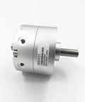 Heavy Duty Rotary Actuator Vane Pneumatic Cylinder, 90 degree, silver, compact design for industrial air control.