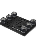 Groove Frame Connection Plate Kit For 3D Printers 20 To 80mm Wide Frames With Six Wheels Black Aluminum Solid POM Plate Flexible Mounting Holes For Motors And Accessories Smooth Rail Glide Ready To Roll, black plate with six wheels