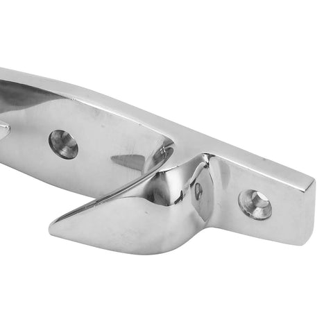 Left Straight Bow Chock Cleat Beefed Up Heavy Duty Stainless Steel Bow Chocks For Boats Mirror Polished Rope Guide Close-Up