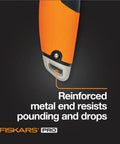 Pro Retractable Folding Utility Knife With CarbonMax Blade, Dual Lock Safety, all metal end detail in orange and black.