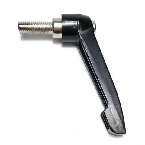 Twin Pack Exercise Bike Seatpost Quick Release Clamping Levers Heavy Duty Metal Locking Pins, black lever with threaded steel shaft.