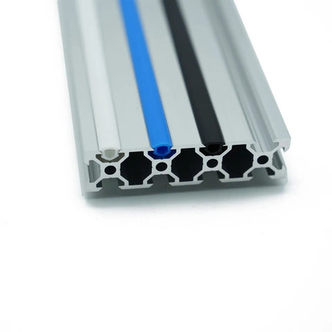 Five Meter Dust Protection Soft Cover Seal Strip For 20 Series Aluminum Profiles With 6mm Slot Durable Shield Guard To Cut Dust And Wear Slash Collisions And Keep Industrial Machines Running Smooth Clean And Efficient. 5M black seal strip on 20 series aluminum profile