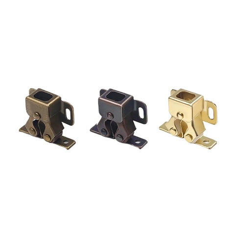 Super Cool 10 Piece Cabinet Latch Catches For Sliding Closet Door Stops With Easy Spring Lock And Adjustable Fit Perfect For Kitchen Cupboards And Wardrobes, showing bronze, black, and gold cabinet latches.