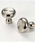 Titanium Silver Round Dome Cabinet Knobs 1.07 Inch Polished Chrome Zinc Alloy Drawer Pulls Single Hole Modern Hardware For Kitchen