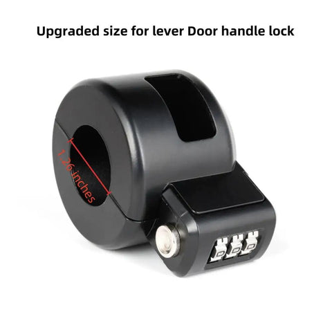 Door Lever Lockout Device With Code Lock No Key Needed Privacy For Bedroom From Outside Only Fits Long Connecting Shaft 1.1 To 1.26 Inches Measure Before Order