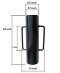 Beefy 24 Inch Fence Post Driver With Dual Handles, 34 Pound Iron T Post Pounder, Heavy Duty Post Rammer For U Posts And Wooden Posts, Black Steel