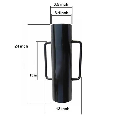 Beefy 24 Inch Fence Post Driver With Dual Handles, 34 Pound Iron T Post Pounder, Heavy Duty Post Rammer For U Posts And Wooden Posts, Black Steel