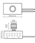Heavy Duty Inline Dimmer Switch For Table Lamps Floor Lights And Wall Sconces Full Range Rotary Knob Control dimensions and design view