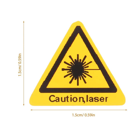 Laser Safety Sticker Caution Sign Lab Grade Adhesive Warning Labels For Industrial Use 0.59 X 0.59 In yellow triangle decal