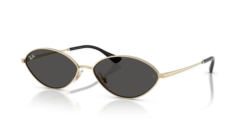 Kai Oval Sunglasses 56mm Pale Gold Frame With Dark Grey Lenses, Eco Conscious Retro Style, Adjustable Nose Pads, Side View
