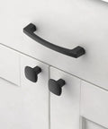 10 Pack 4 Inch 102mm Matte Black Cabinet Handles For Kitchen Cabinets Drawers Dresser Wardrobe Zinc Alloy Hardware installed on cabinet