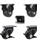 Heavy Duty Swivel Caster Wheels Set Of Four With Solid Brakes Smooth Nylon Rollers For Carts Heavy Furniture Floor Friendly.