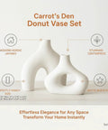 Donut Vase Set Of 2 White Ceramic Vases Large Nordic Minimalist Hollow Centerpieces For Living Room Table Office Wedding Decor