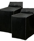 2-pack black washer and dryer covers for top-load machines with white piping