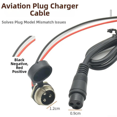 Rugged EV Charging Port Connector With Cannon Type Head 220V 10A Weatherproof And High Temp Resistant Design showing cable and connector details.