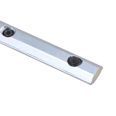 Rock Solid 4 Pack 3030 Series Aluminum Profile Straight Line Connectors With M6 Screws And Nickel Plated Hardware close up of connector detail.