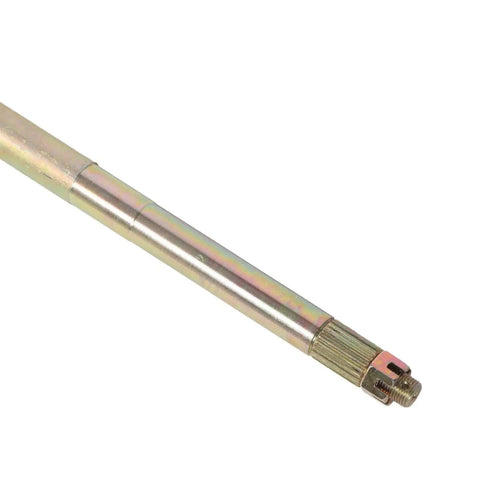 Close-up of 40 Inch 23T Rear Live Axle for Go Karts and ATVs, heavy-duty steel alloy, showing end section with high hardness design.