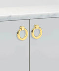 Brushed Gold Ring Drawer Pulls Set Of 4 Round Cabinet Pulls For Furniture Hardware Zinc Alloy Dresser Cupboard Closet Door Handle