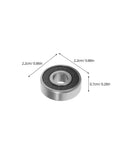 Sick 8 Piece 608RS Black Roller Skate Bearings With Pro Grade Carbon Steel Design For Loud Spins And Low Friction Glide Runs Smooth On Indoor Quads Or Longboards At Night No Grind Resistance Or Squeaky Wheels Ruining Your Ride Quality. 608RS bearing, 2.2cm wide