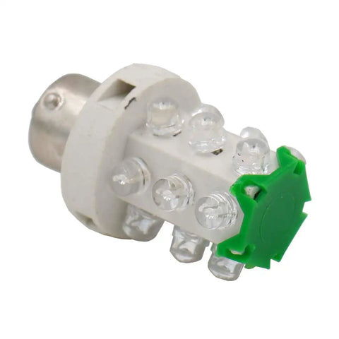 Close-up of a single 24V Green LED Bulb from the 5-pack for Industrial Signal Indicator Systems