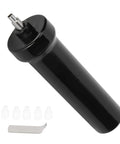 Pro Watch Crystal Removal Air Pump Tool with 5 nozzles and button opener, compact black handle, durable plastic construction.