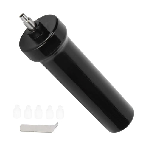 Pro Watch Crystal Removal Air Pump Tool with 5 nozzles and button opener, compact black handle, durable plastic construction.