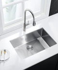 Drop In Kitchen Sink Single Bowl Stainless Steel 16 Gauge 304 Grade With Sink Strainer, Waste Basket And Bottom Grid, 27 By 18 Inch
