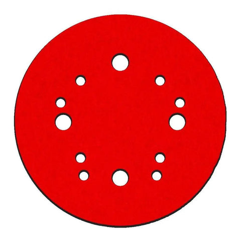 Red Hook And Lock ROS Sanding Discs For Wood Metal And Plastics 5 Inch 120 Grit Medium Ceramic Blend with 8 holes, front view