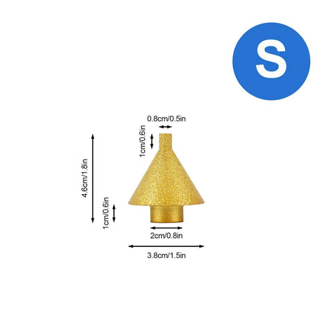 Beveling Chamfer Bit With Diamond Cone Tile Bit 1.5 Inch Countersink Drill Bit for Hole Enlarging and Trimming dimensions