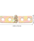 12 Pack Small Iron Chest Hinges Foldable Cabinet Door Hinges 60x13mm flat view with measurements for wooden jewelry boxes