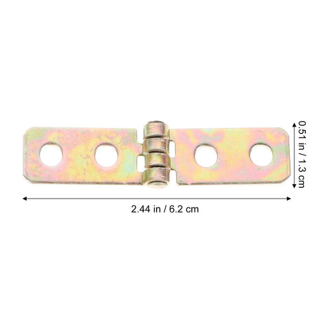 12 Pack Small Iron Chest Hinges Foldable Cabinet Door Hinges 60x13mm flat view with measurements for wooden jewelry boxes
